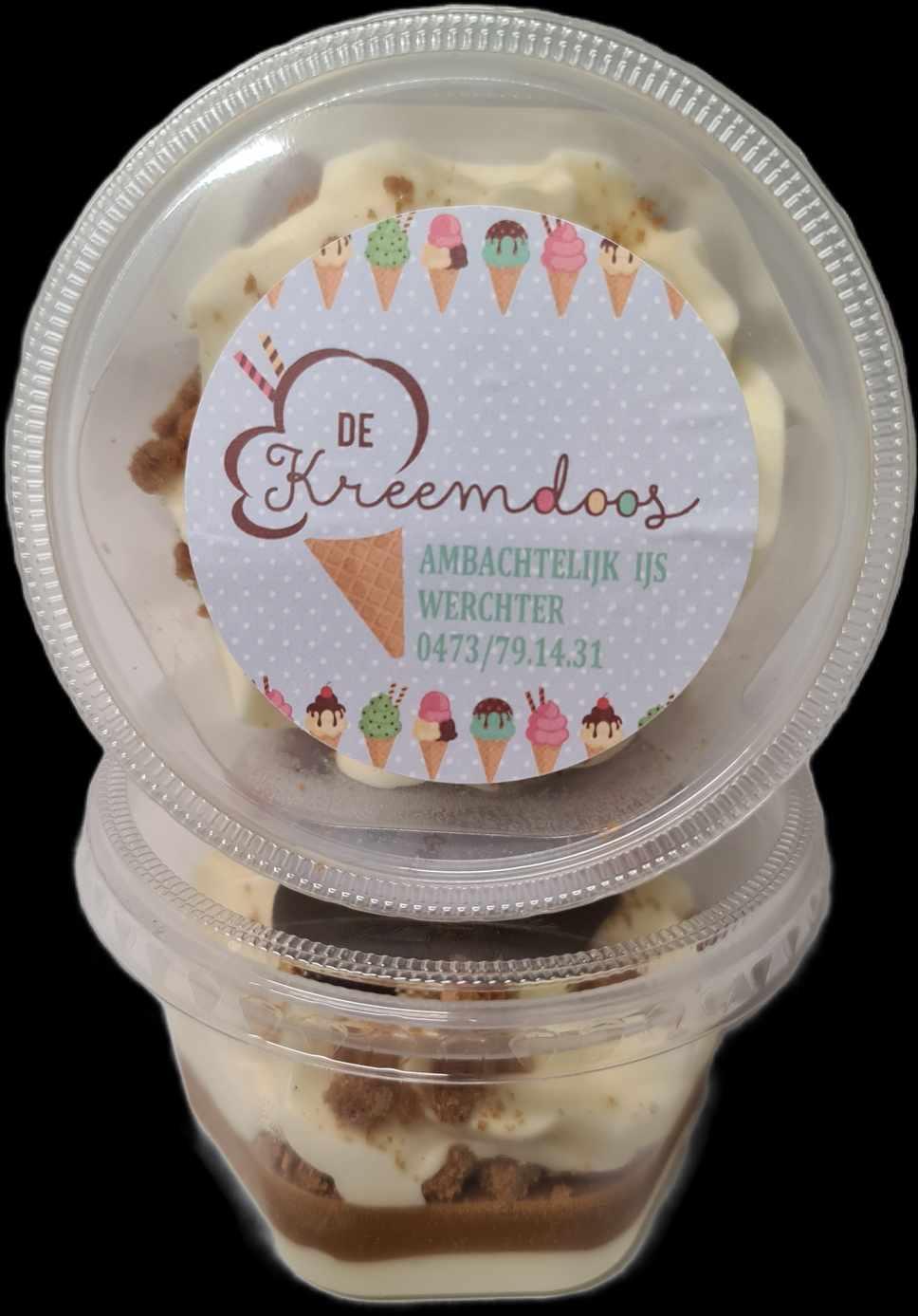 Coupe Speculaas Vanille ijs met speculaassaus en crumble van speculaas